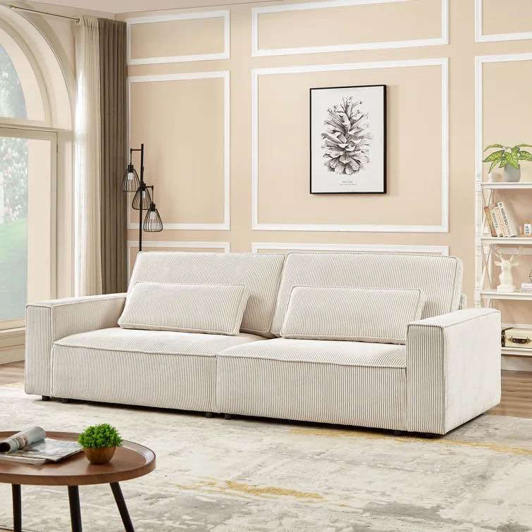 Brandiann 105.5"W Corduroy Upholstered 4-Seat Sofa (incomplete 1 box only)