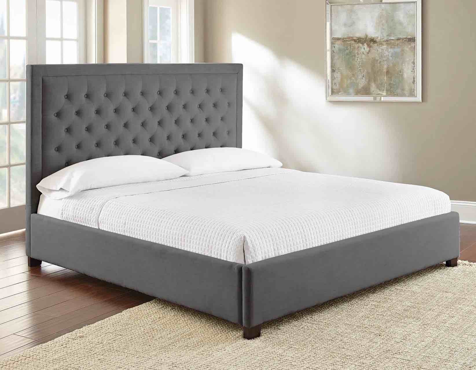 Isadora King Gray Upholstered Bed(incomplete headboard only)
