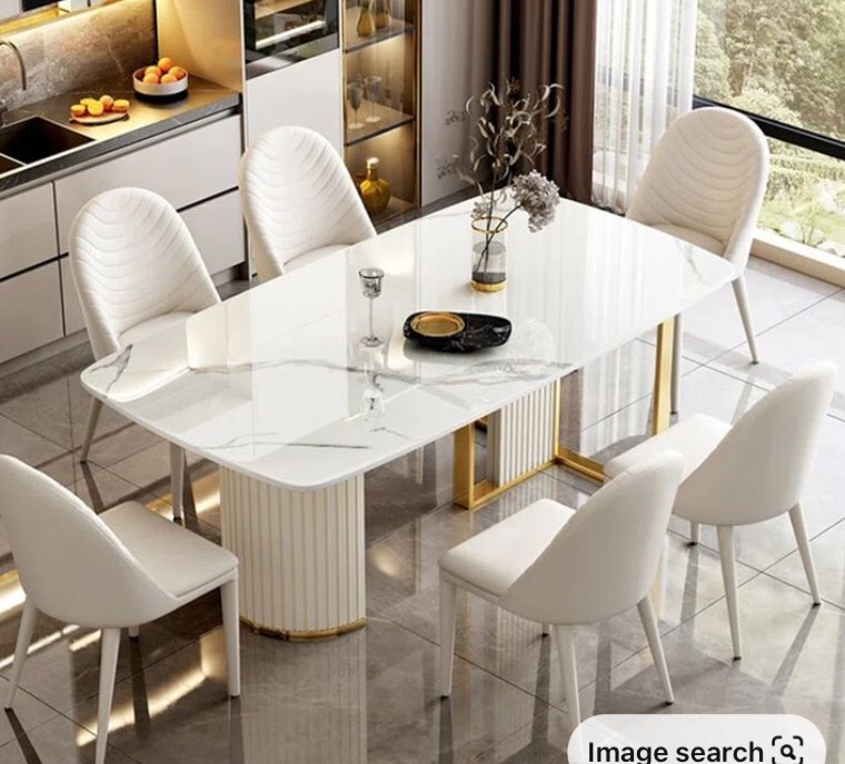 miangel 9 piece double pedestal dining table (incomplete box 6/7)