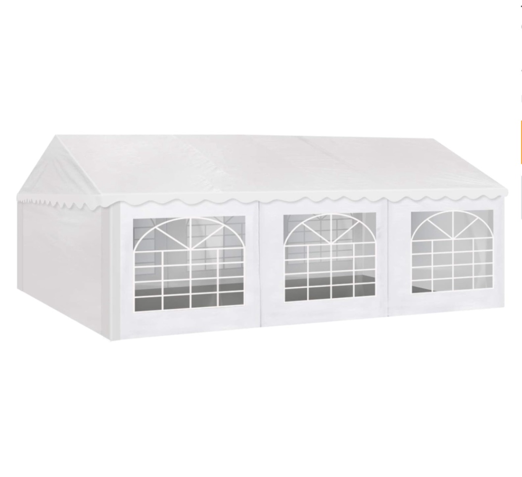 AMERICAN PHOENIX Party Tent 20x20 ft Heavy Duty Canopy Shelter for Wedding Event Fair with Fire Retardant Roof with Sidewalls and Windows White (20x20 - PE), (Incomplete Only 1 Box) 