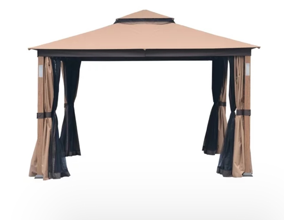Cloud Mountain Luxuriously 10 x 12 Garden Gazebo Soft Top Outdoor Patio Gazebo Tent with Mosquito Netting, LED Lights, and Bluetooth Speakers *incomplete,box 2/2 only* *similar to stock photo*