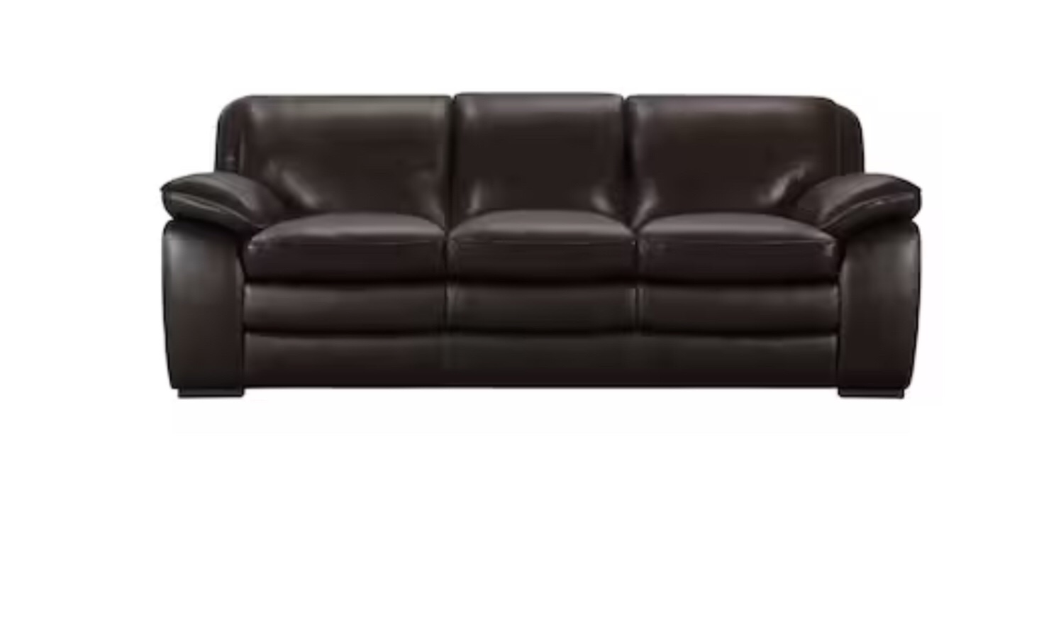 Armen Living 91-in Modern Brown Genuine Leather 3-seater Sofa *incomplete* *similar to stock photo*