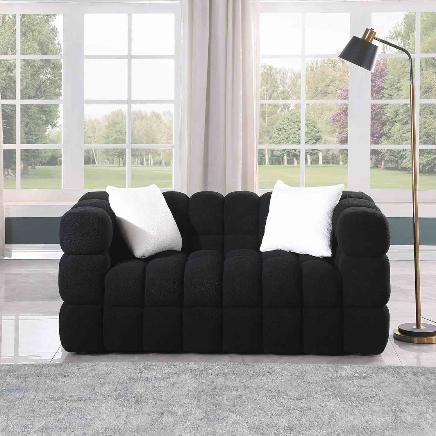 Cloud Sofa Couch, Modern Marshmallow Boucle Fabric Couch (incomplete sofa arms only)