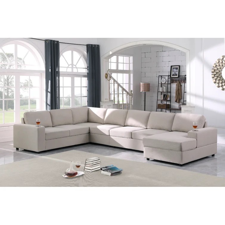 Redwater 146.5" Wide Right Hand Facing Modular Sofa & Chaise *incomplete,armless loveseat and armless chair only* *2 boxes total* 