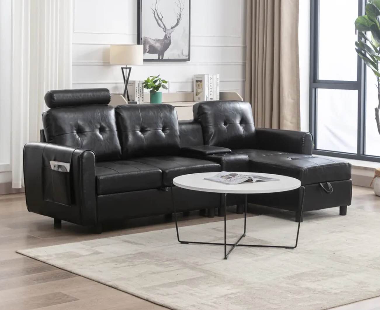 COOLMORE Storage Sofa/Living Room Sofa Cozy Sectional Sofa (INCOMPLETE SET, MISSING BOXES)