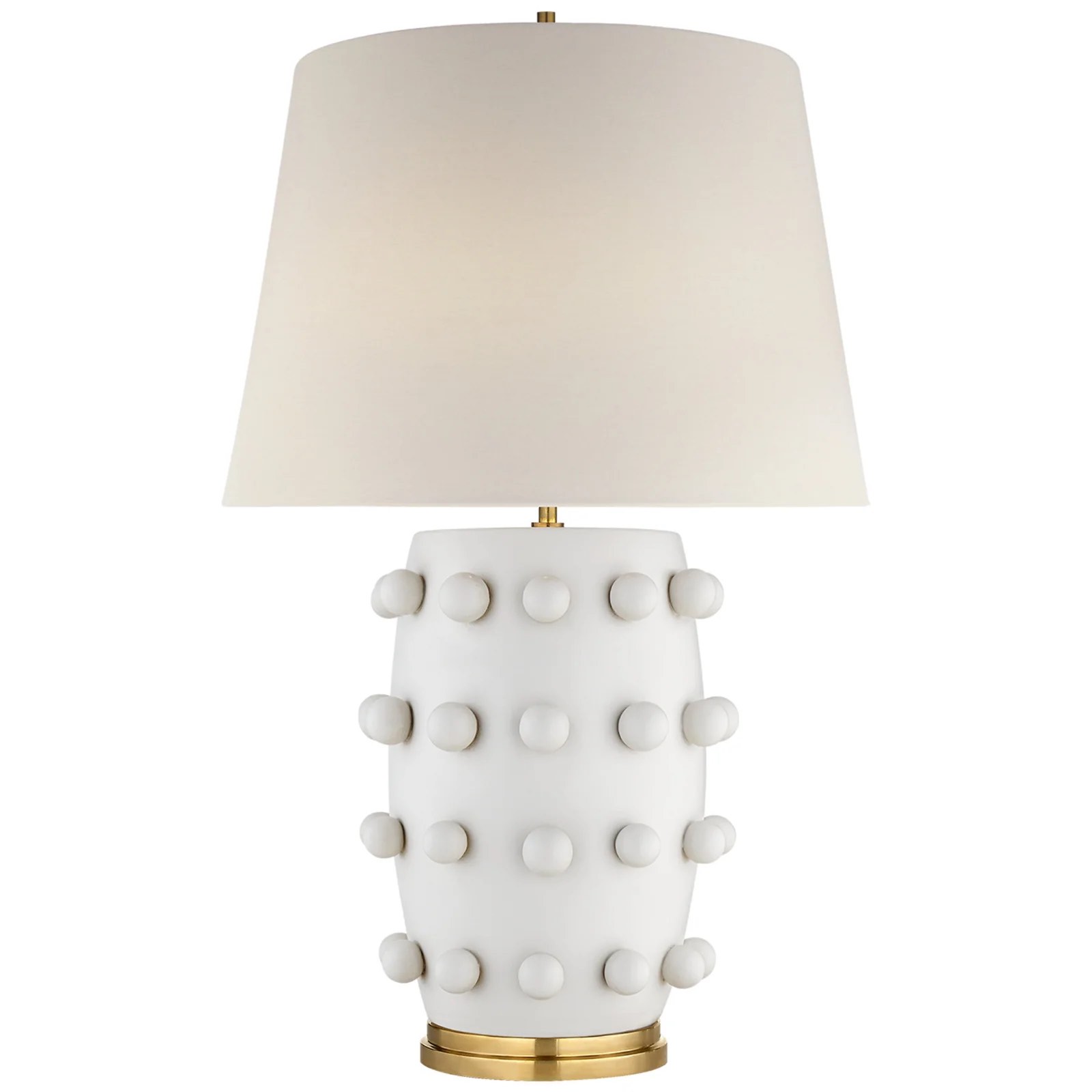 KELLY WEARSTLER LINDEN MEDIUM LAMP IN PLASTER WHITE WITH LINEN SHADE