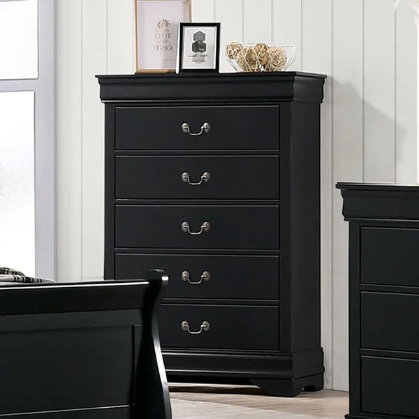 Furniture of America Louis Philippe 5-Drawer Chest CM7966BK-C