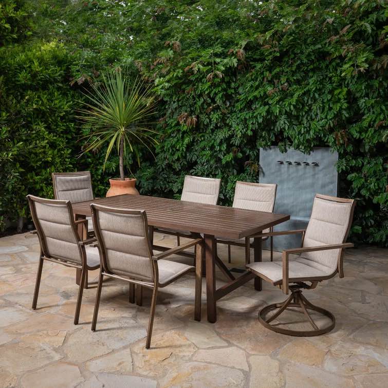 Dexx 6 - Person Rectangular Outdoor Dining Set with Cushions by Red Barrel Studio (INCOMPLETE SET, 2 CHAIRS ONLY)