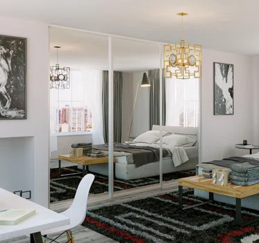 DOORS22 3 Panel Clear Glass Sliding Room Divider (INCOMPLETE SET, MISSING BOXES)