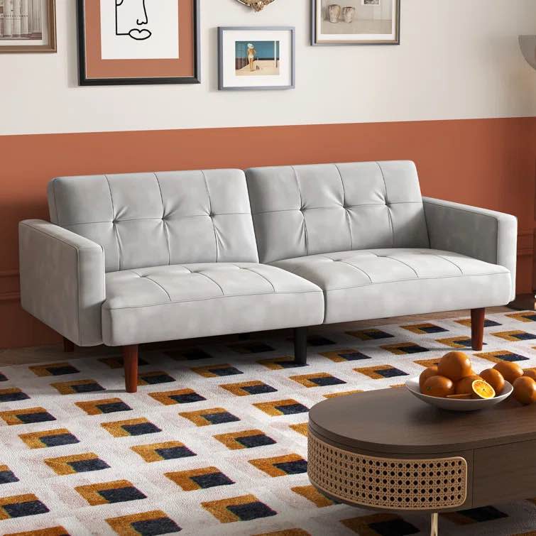 Murman 75.6'' Wide Modern Tufted Back Upholstered Convertible Sofa with Reclining Backrest (incomplete)