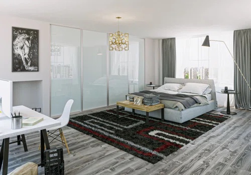 DOORS22.    CLB96x96milky 96” x 96” Hollow Mirror.  incomplete. 