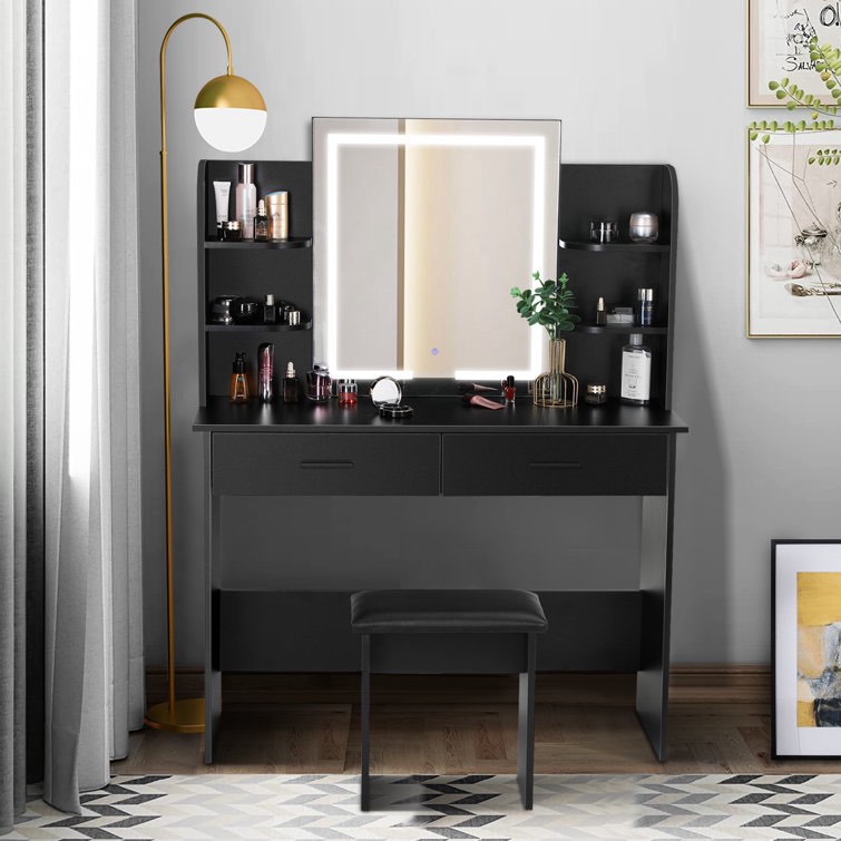 Diontre Vanity with Mirror - Black