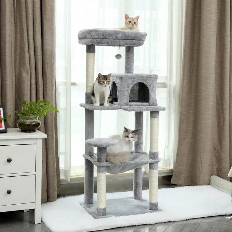 56" Alcera Cat Tree or Condo - Grey
