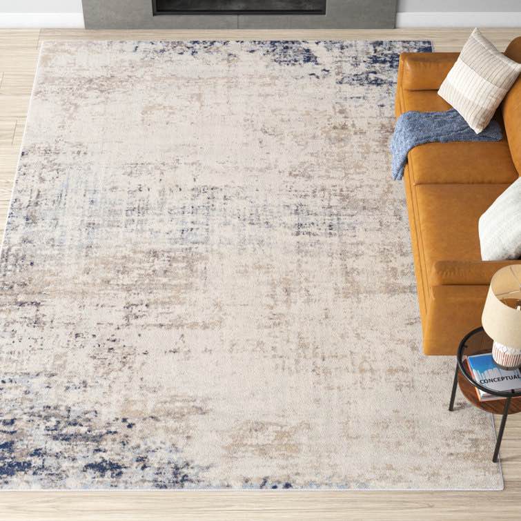 Jemison Abstract Blue/Ivory Area Rug 9’ x 12’3”