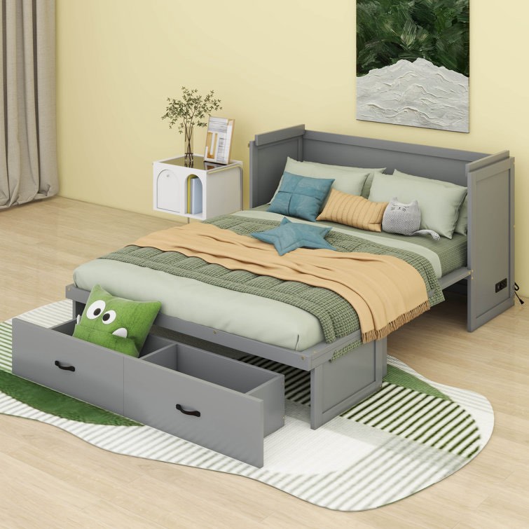 Gray Appletee Queen Size Murphy Bed with USB Port (incomplete, Box 2/2)