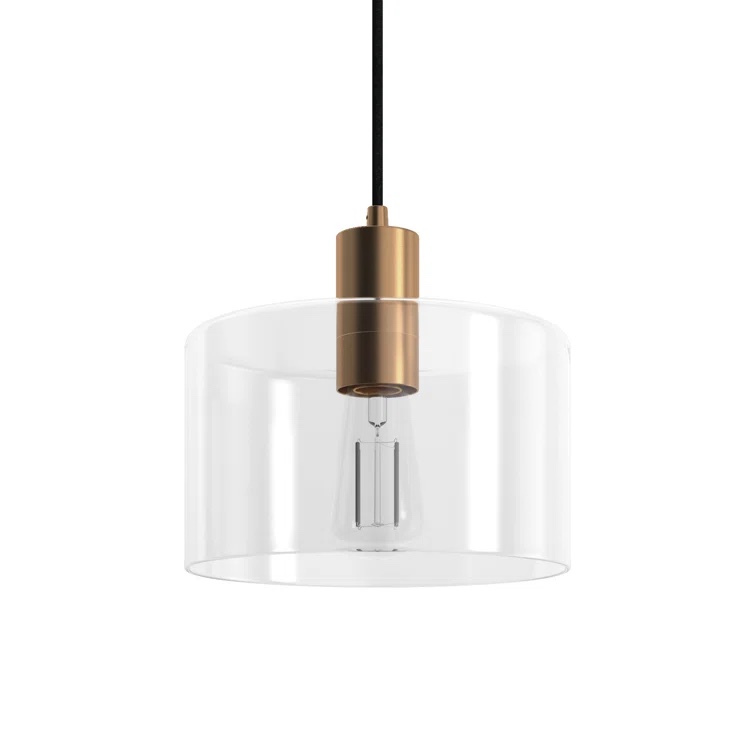 Jeanelle 1 Light Drum Pendant - Brass