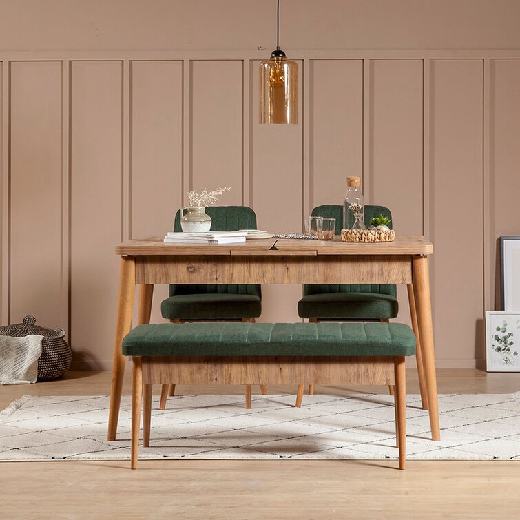 Newdale Extendable Dining Set - Green / Brown (Box 3/5 bench only)