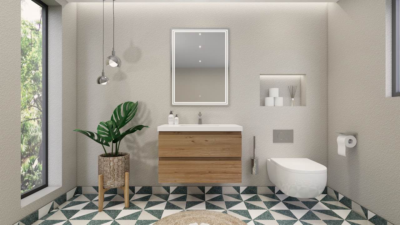 Bohemia Lina 36" Floating Bathroom Vanity INCOMPLETE SET, MISSING BOX)