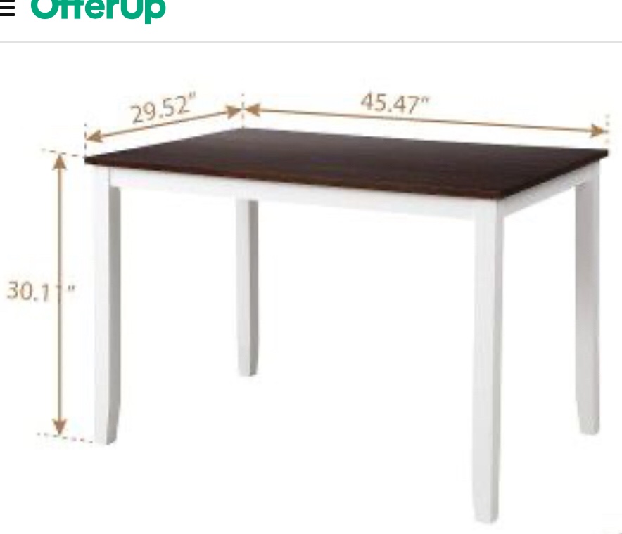 5PC DINING SET NEW IN BOX.   1 of 2 only. incomplete 