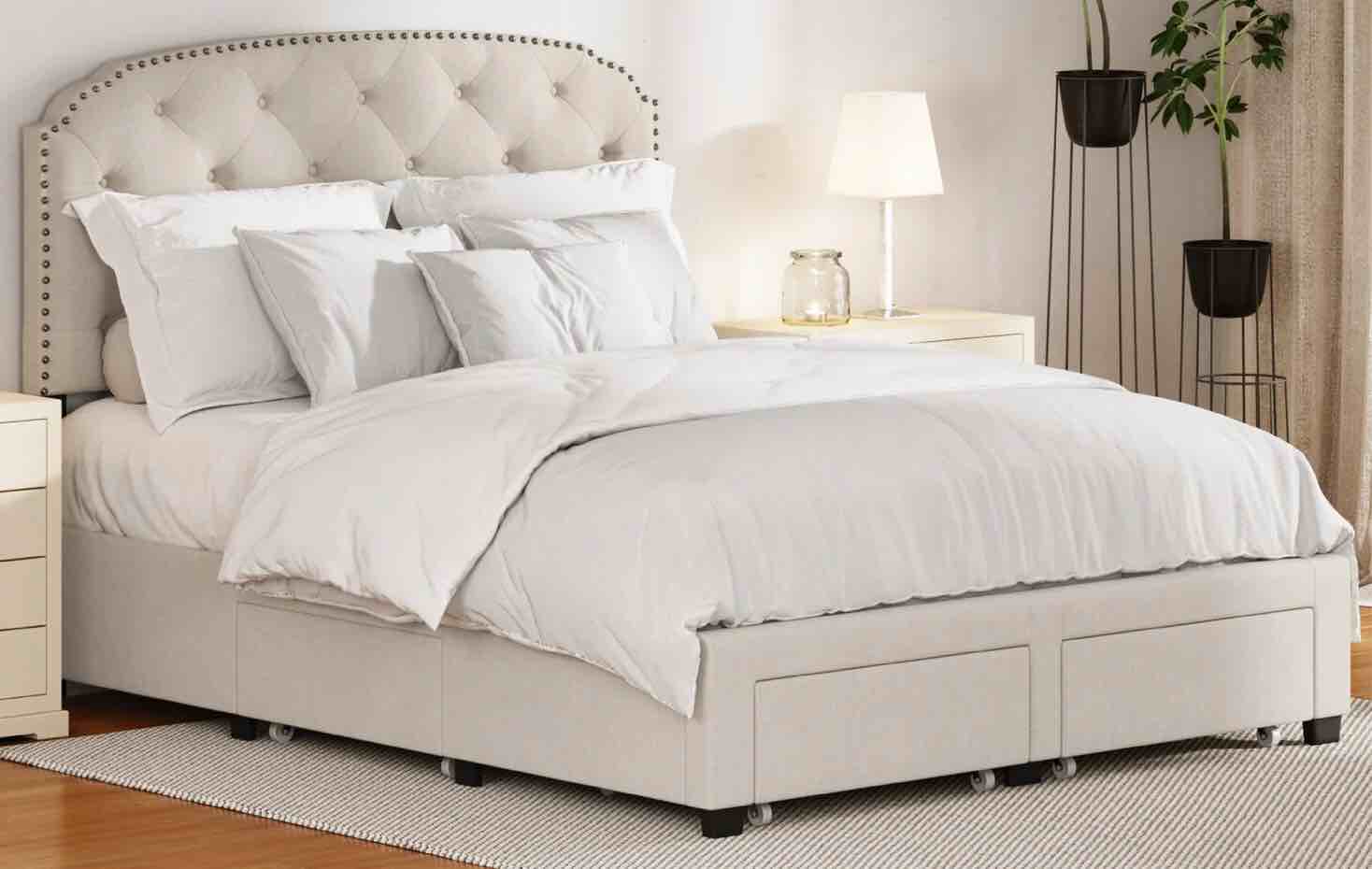 DGCASA. ARGO 4 DRAWER. EASTERN KING SIZE BED-  HEADBOARD 