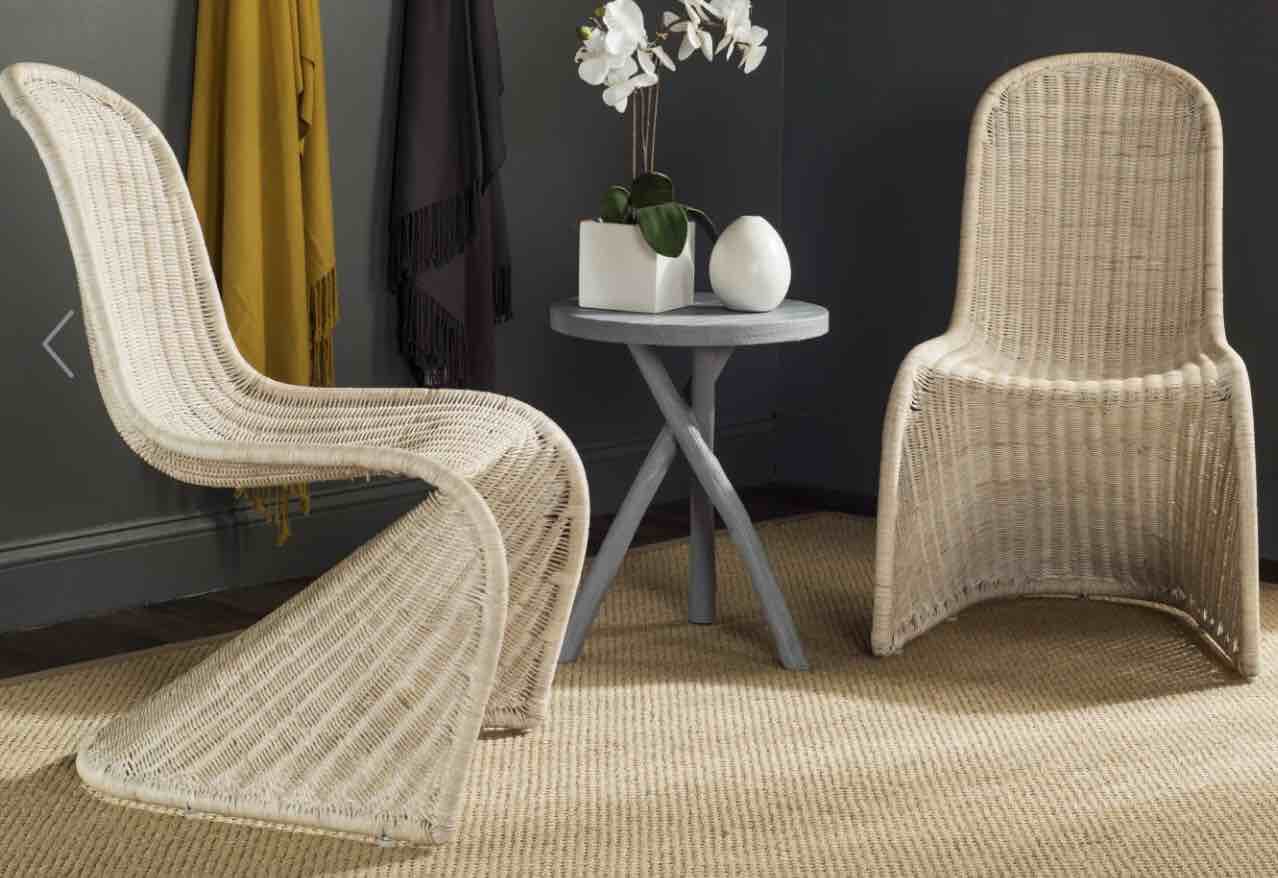 Safavieh Tana Wicker Side Chair Natural   set of 2