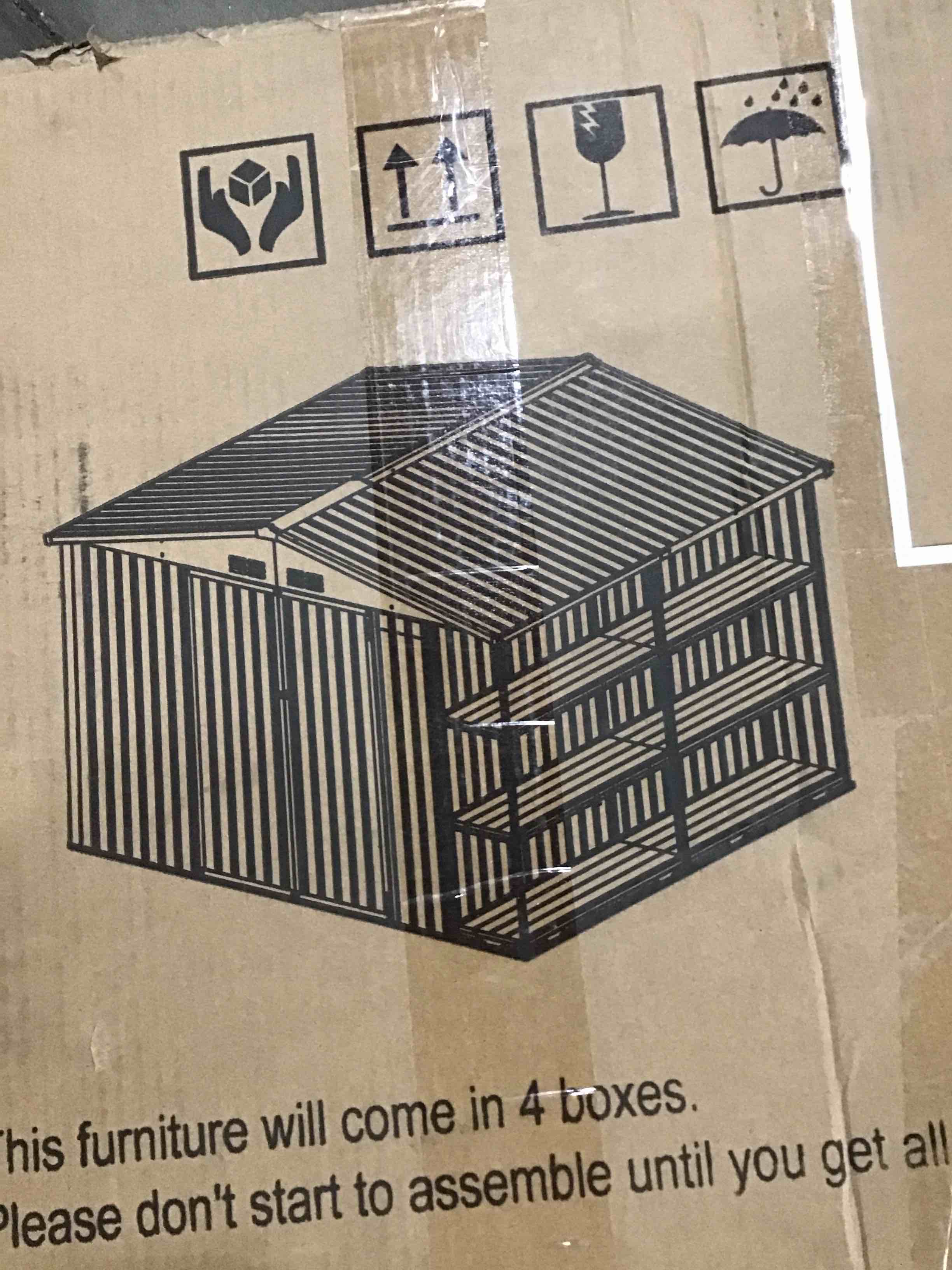 SS16232GR_A.  8 x 10 FT. STORAGE SHED. GRAY   1 of 4 only. Incomplete 