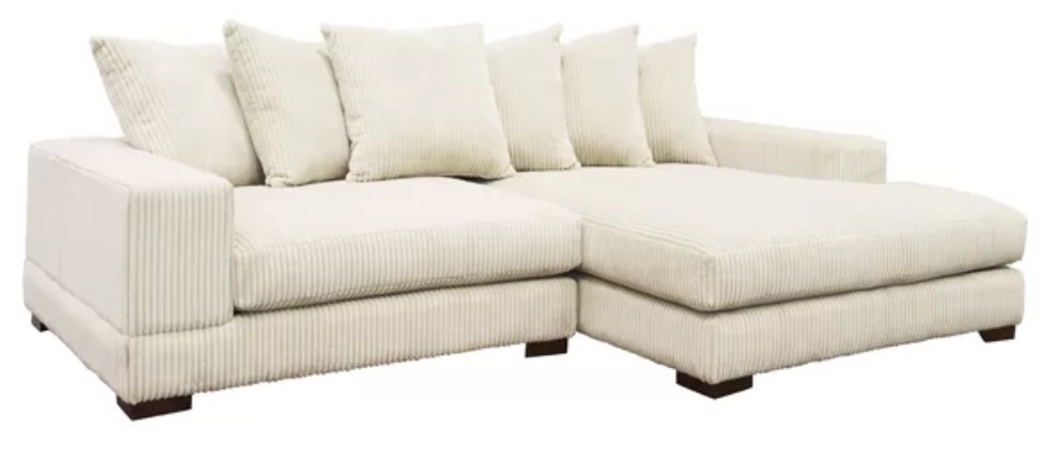 Luxe 2 - Piece Upholstered Sectional.  Incomplete. 1 of 2 only 
