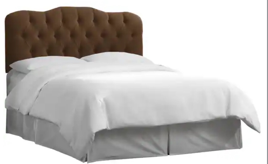 SKYLINE   752BED. HEADBOARD VELVET CHOCOLATE 
