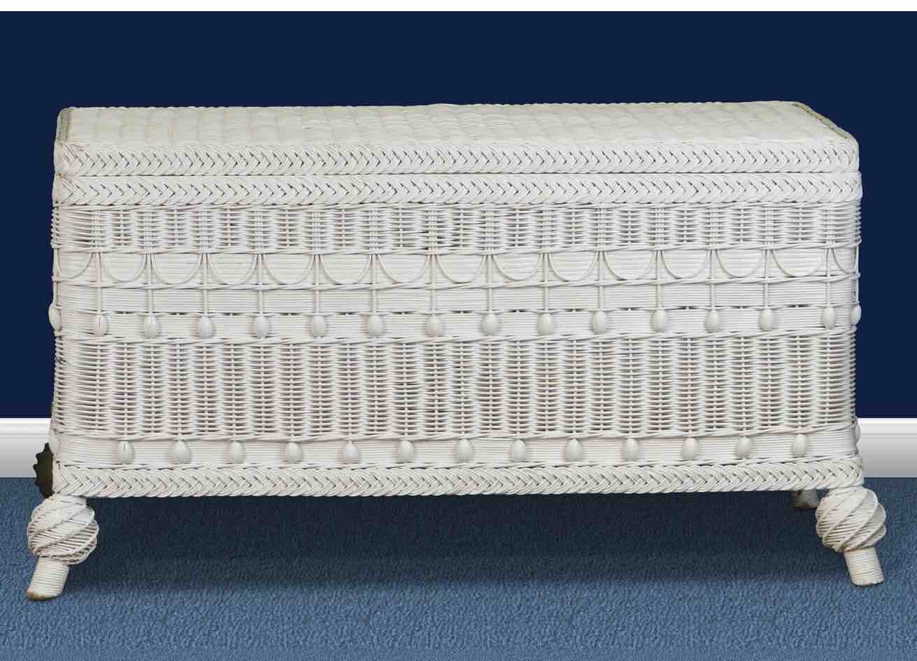 The Classic Rattan Blanket Chest is a sturdy wood lined trunk made with