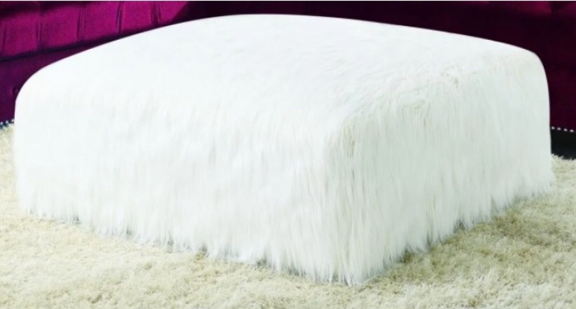 Furniture World 4030 Ottoman in White 4030-O