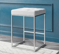Squared counter stools white 2pc (similar to stock photo) 