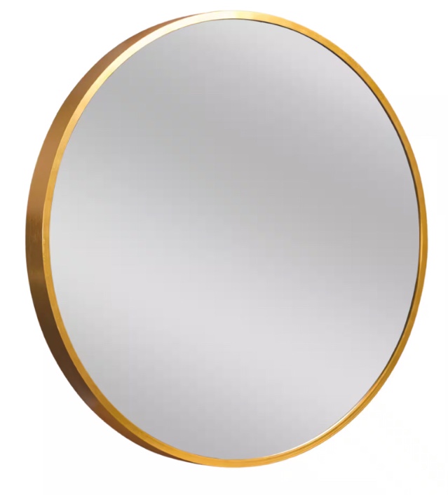 Medium Round Gold Shelves & Drawers Modern Mirror (35.4 in. H x 35.4 in. W)