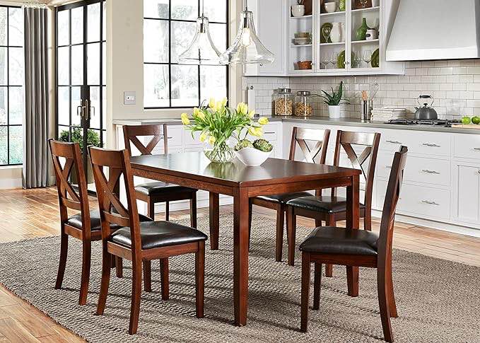 Liberty Furniture Industries Thornton 7 Piece Rectangular Table Set, W36 x D60 x H30, Medium Brown