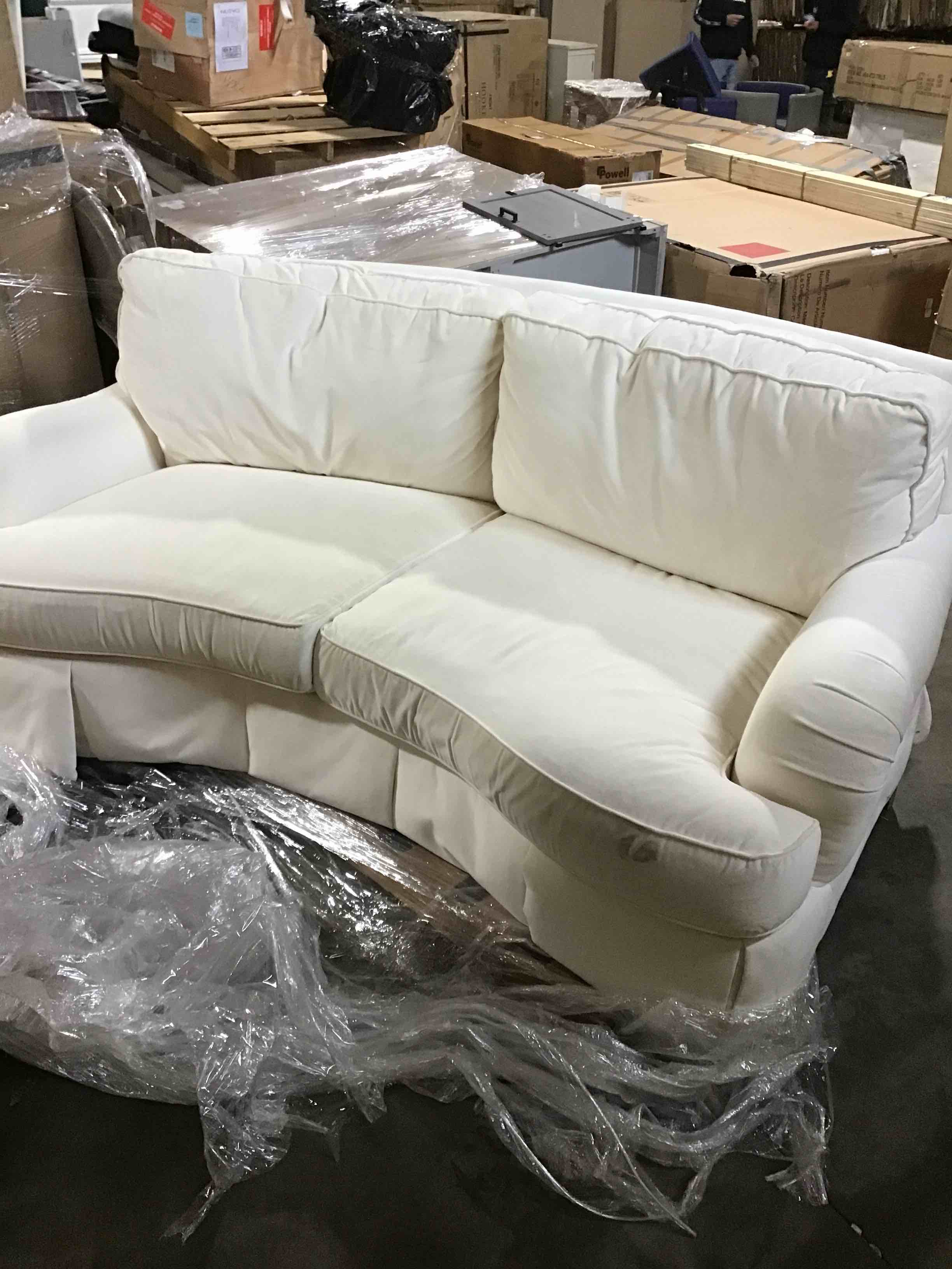 Beige Microfiber Upholstered Sofa 