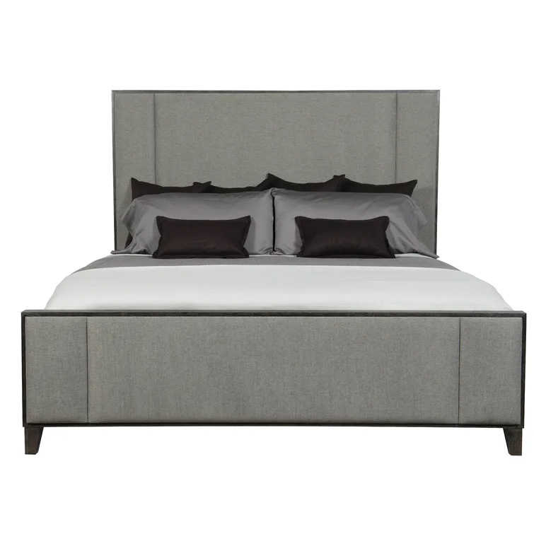 Cerused Charcoal Linea Upholstered Standard Bed (incomplete 1 box only)