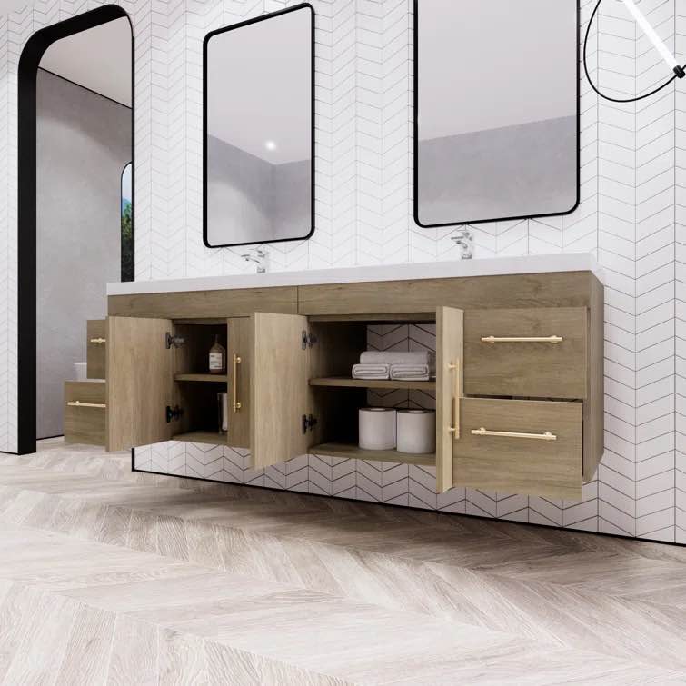 Bensley 70.5'' Double Bathroom Vanity with Top (3 boxes total)