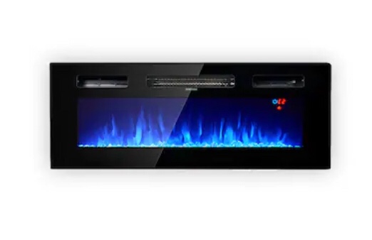 AOXUN 36-in W Black LED Electric Fireplace