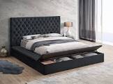 Black Velvet upholstered tufted headboard king size (similar to stock photo) (headboard only)