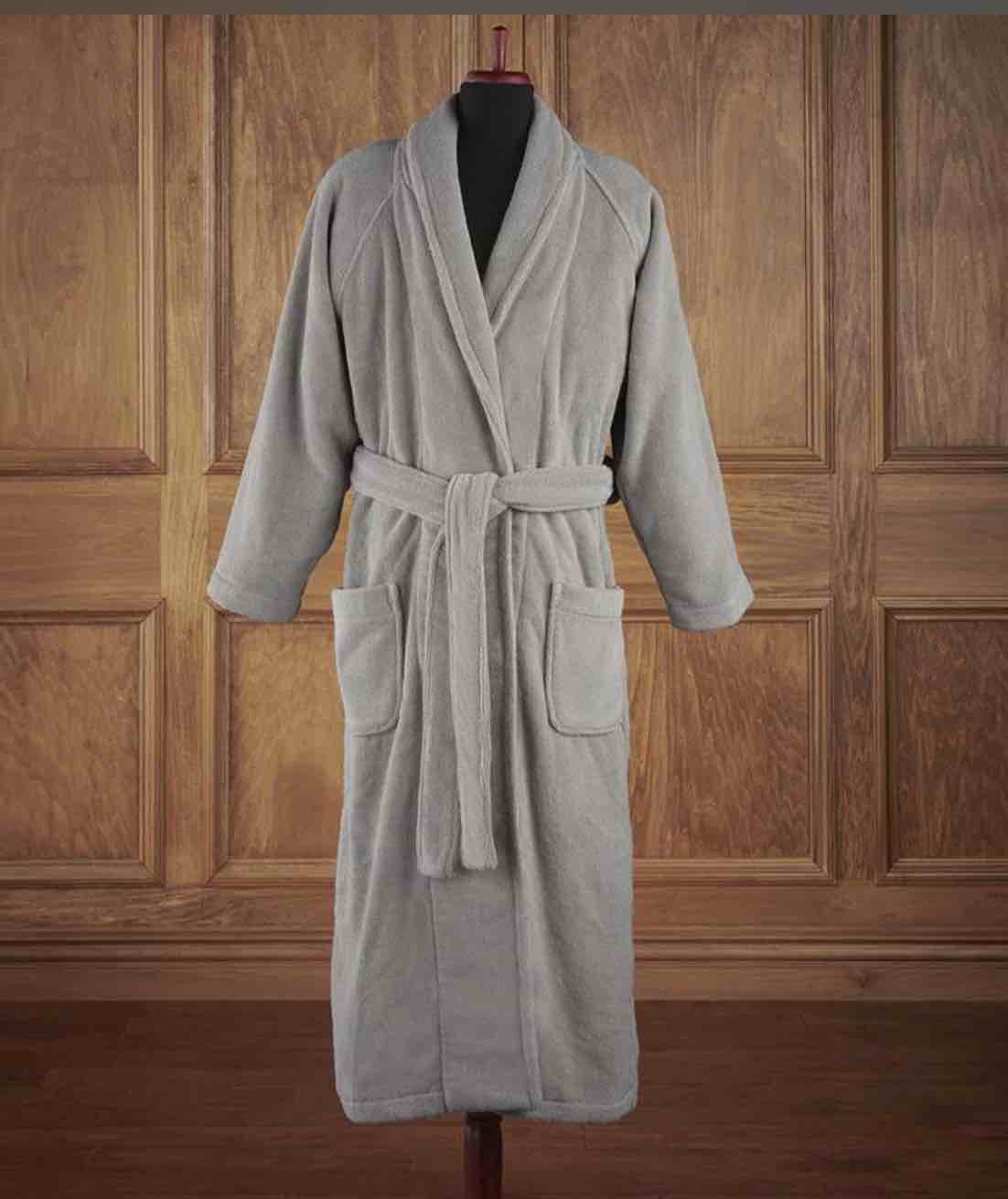 The Hammacher Schlemmer Genuine Turkish Cotton Luxury Bathrobe (Gray)