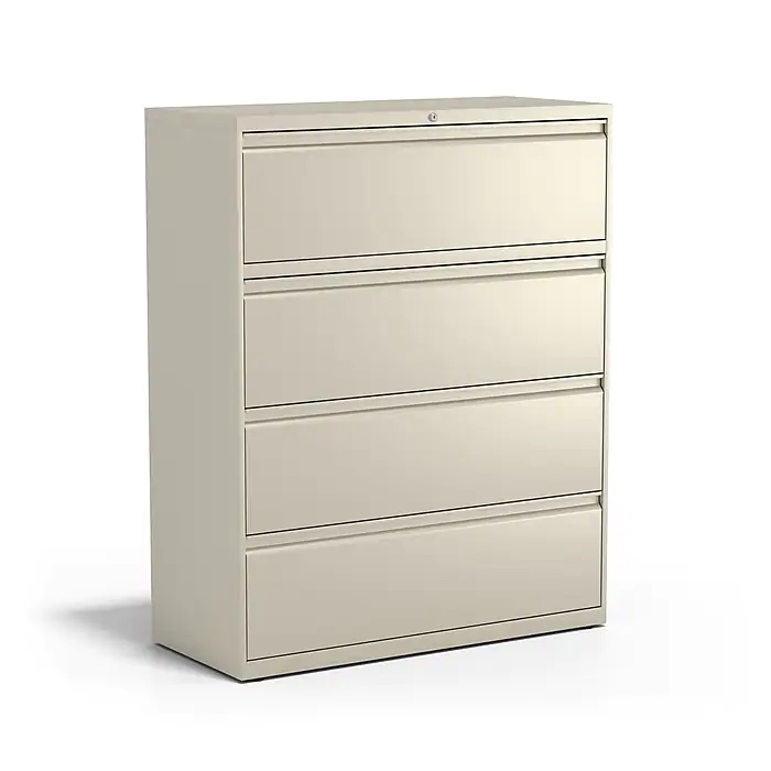 Staples Commercial 4 File Drawers Lateral File Cabinet, Locking, Putty/Beige, Letter/Legal, 42.13"W (20062D)