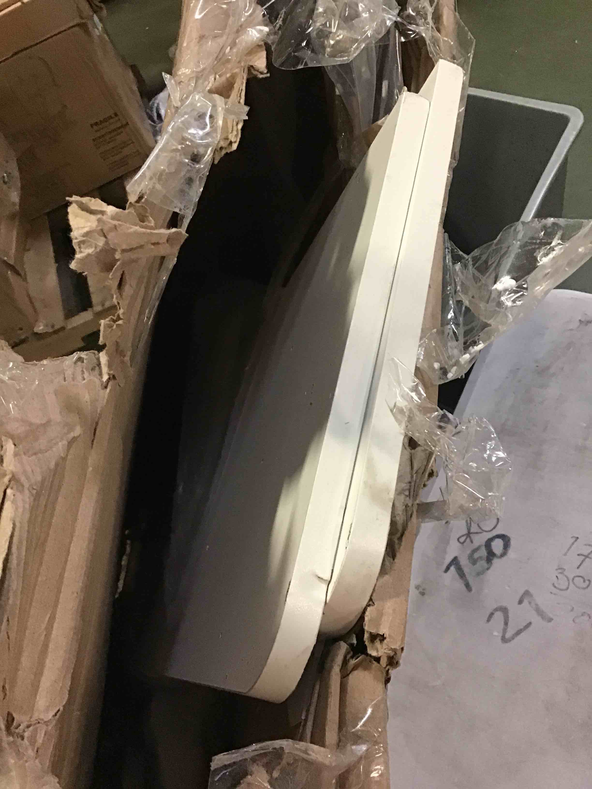 Unknown unidentifiable white piece of furniture with white metal accessories