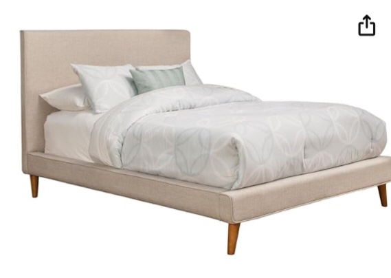 Alpine Furniture Britney Bed, Queen, Gray(box 2 of 2 incomplete) 