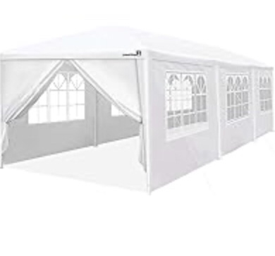 10'x30' Heavy Duty Canopy Gazebo Outdoor Party Wedding Tent Pavilion with 6 Removable Side Walls