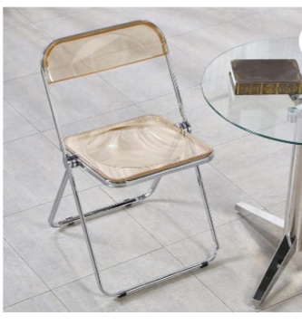 Folding Chair Acrylic Crystal Nordic, Transparent, Multi-Scene, Nordic Style, Simple and Modern 