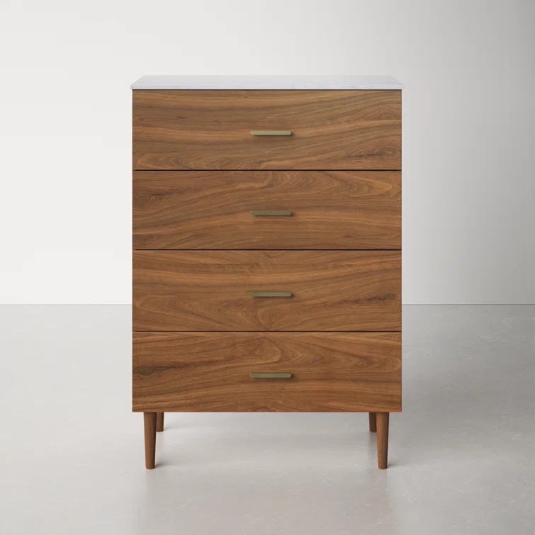 Natural Walnut Dondi 4 Drawer 36" W Chest