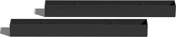 Veradek Forma Series Trough Plastic Planter, 32'' L x 3.5'' W x 3'' H in, Black, 2 Pack