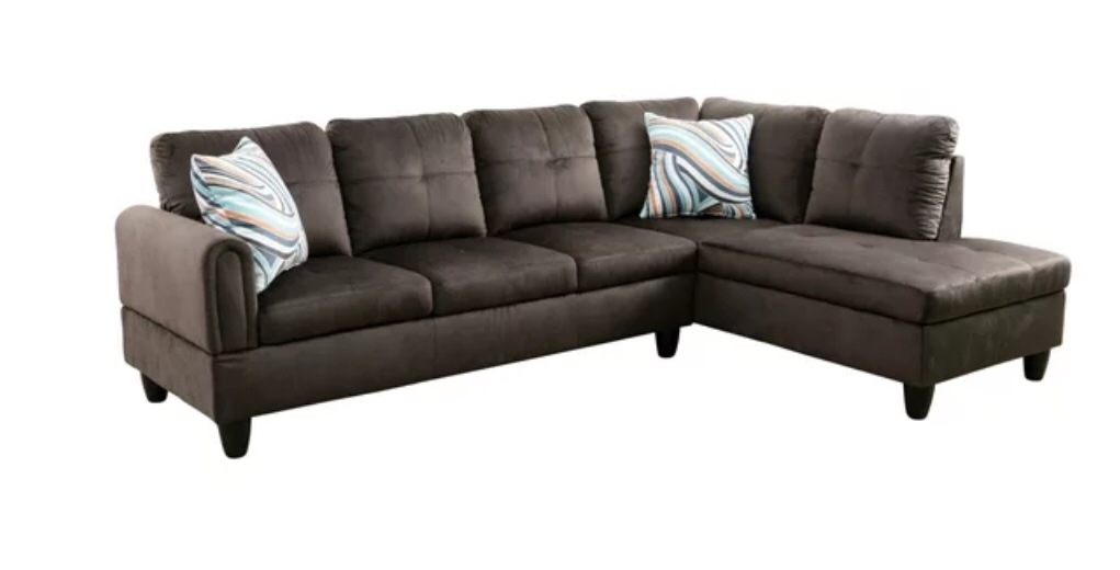 Ponliving 97" 2 Pieces L-Shaped Sectional Sofa  *incomplete,right arm chaise only*