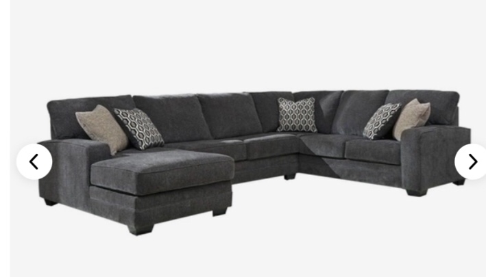 Tracling Fabric 3-Piece Sectional *incomplete, chaise only*