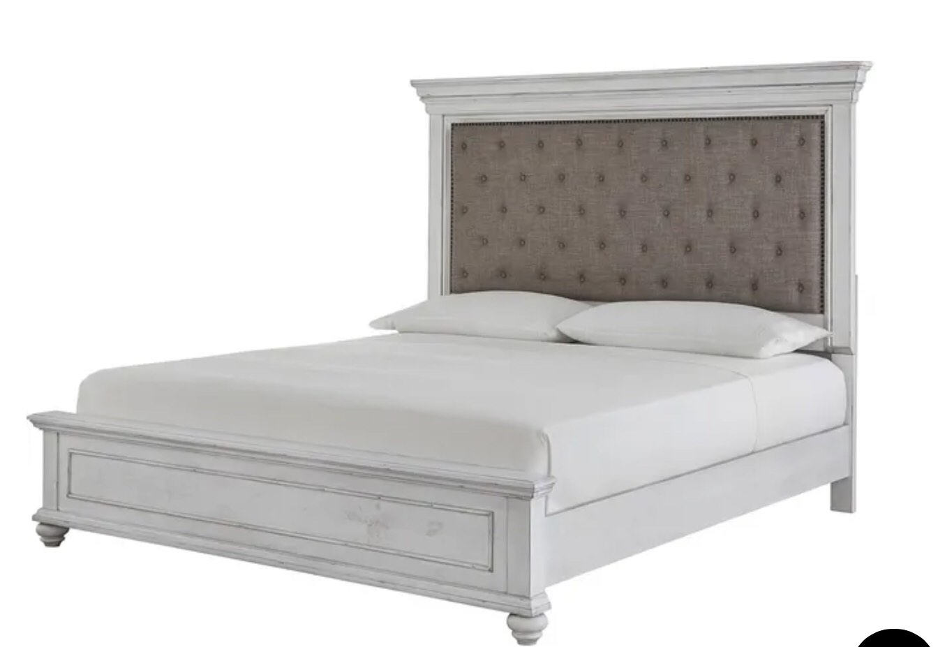 Benchcraft® Kanwyn Whitewash Upholstered King Panel Bed *incomplete,headboard only*