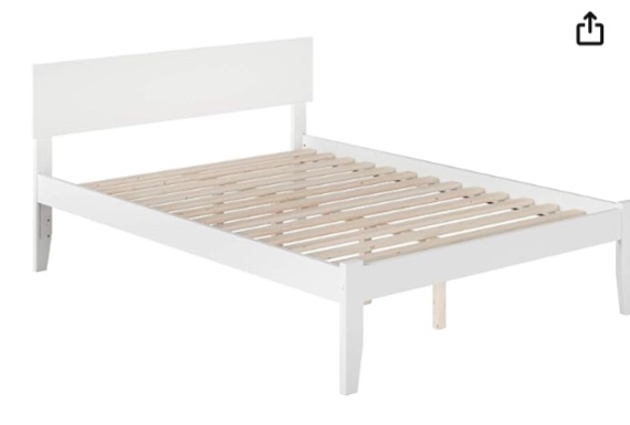 Bed Drawer G328042 AFI Orlando Full Platform Bed with Open Footboard and Turbo Charger in White